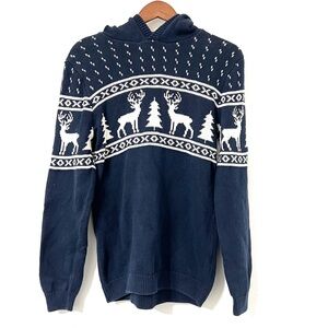 Old Navy Boys XXL (18) Hooded Knit Sweater – Navy Blue